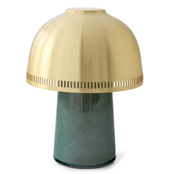 Raku Bordlampe Blue Green / Messing