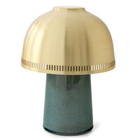 Raku Bordlampe Blue Green / Messing