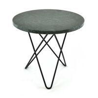Mini O Table Sidebord Ø40 cm Sort/Grå Marmor