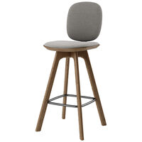 Pauline Comfort Barstol 75 cm Røget Eg / Læder Mandelfarvet