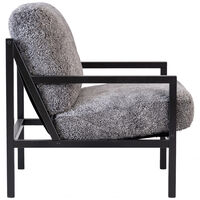 Seventy Five Wood Nojatuoli Musta Tammi / Lampaannahka Scandinavian Grey