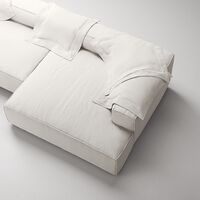 Grand 5-Sitssoffa schäslong Höger Bouclétyg Steam White