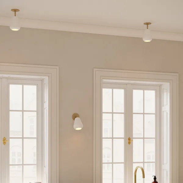 Anoli Spot Recessed Seinä-Kattovalaisin Valkoinen / Nordic Gold