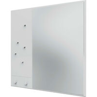 Memo Wall Mirror With Notice Board Snow