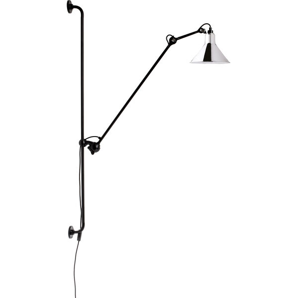 Lampe Gras N°214 Vegglampe Svart / Chrome