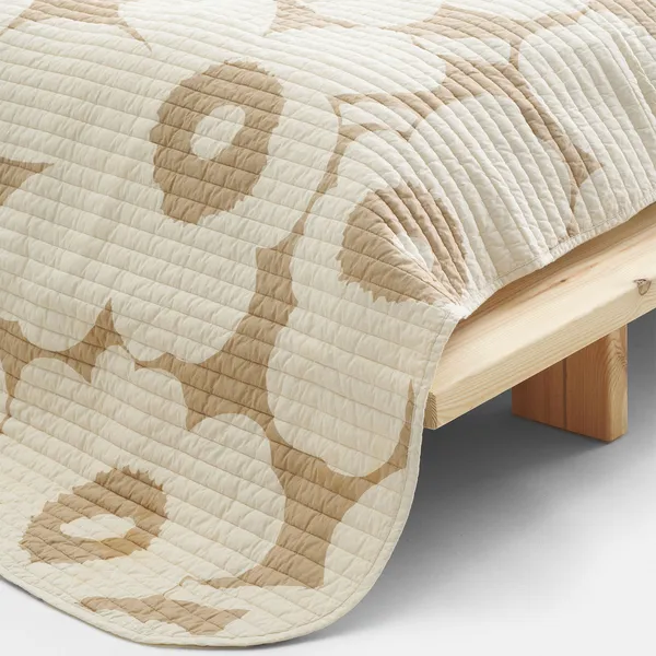 Unikko Sengeteppe 260x260 cm Off-white/Lin