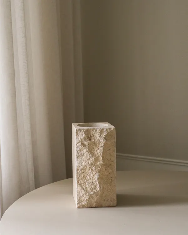 Edge Vase Large Limestone