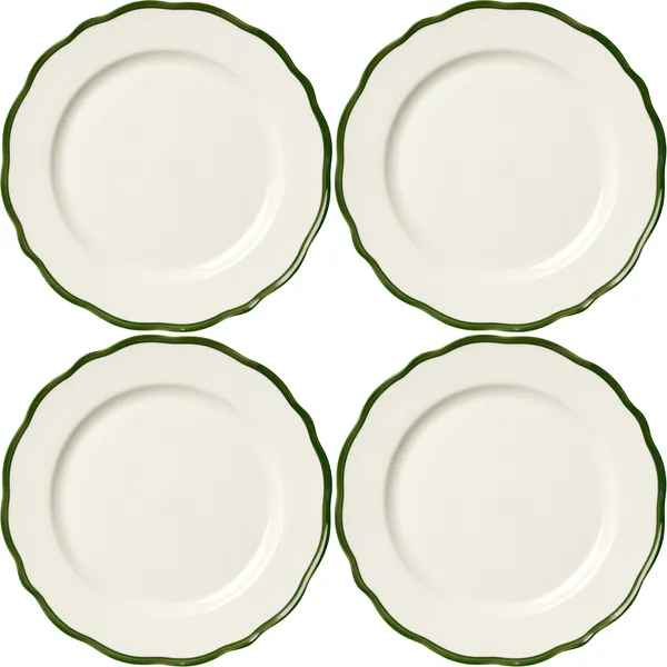Fleur Tallerken 28 cm 4-pak Mørkegrøn