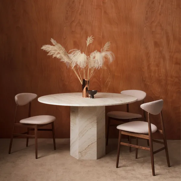 Epic Matbord Rund Ø130 cm White Travertine