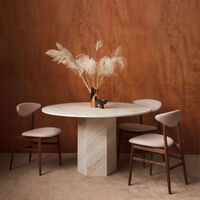 Epic Matbord Rund Ø130 cm White Travertine