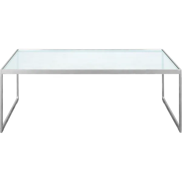 Square Salongbord 122x62 cm Silver Grey/Glass