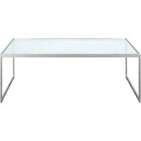 Square Salongbord 122x62 cm Silver Grey/Glass
