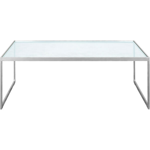 Square Sofabord 122x62 cm Sølvgråt/Glas