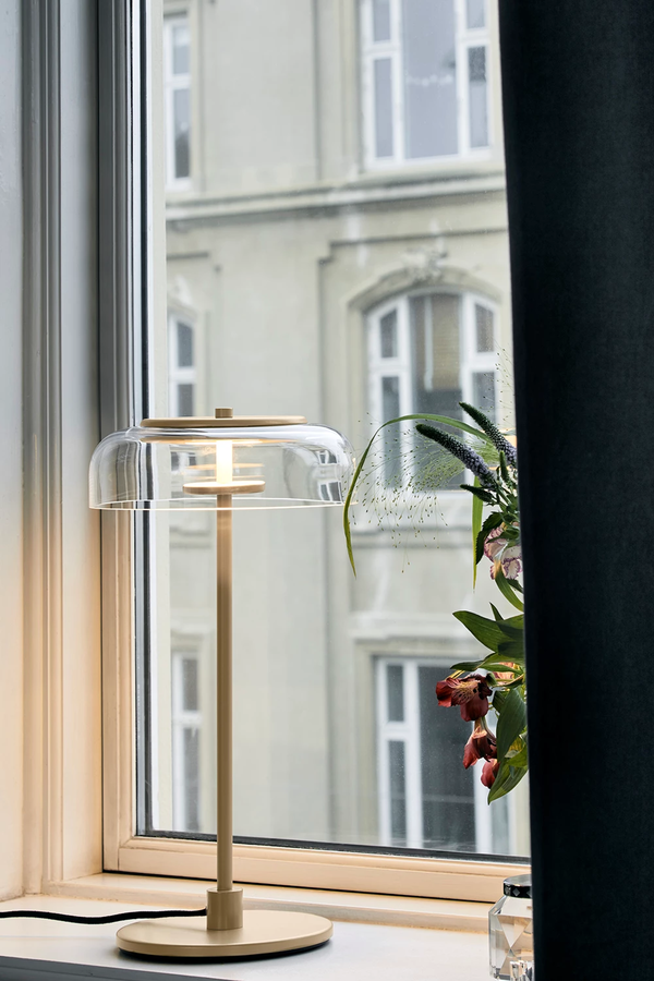 Blossi Bordlampe 230 mm Nordic Gold / Klar