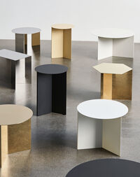 Slit Round Bord Hvid