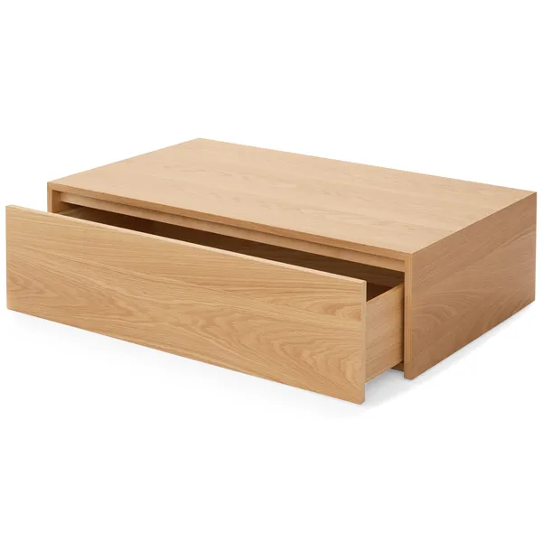Mass Soffbord Hög Med Låda Ek