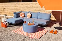 Paletti Upholstery For Footstool Storm Blue