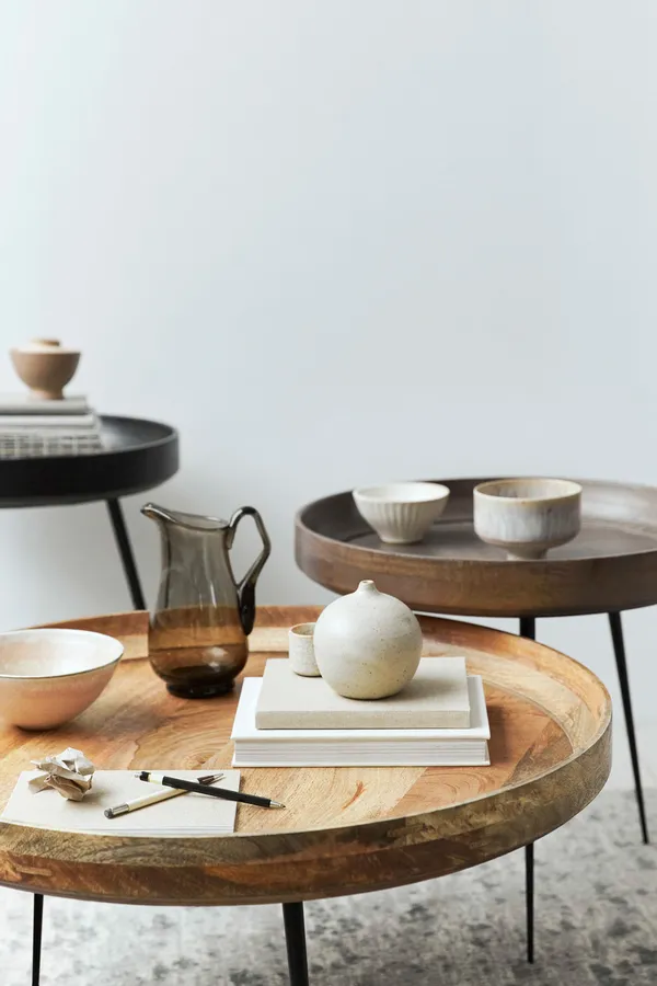 Bowl Sofabord Sortbejdset Mangotræ 75 cm