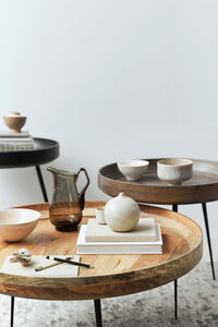 Bowl Sofabord Sortbejdset Mangotræ 75 cm