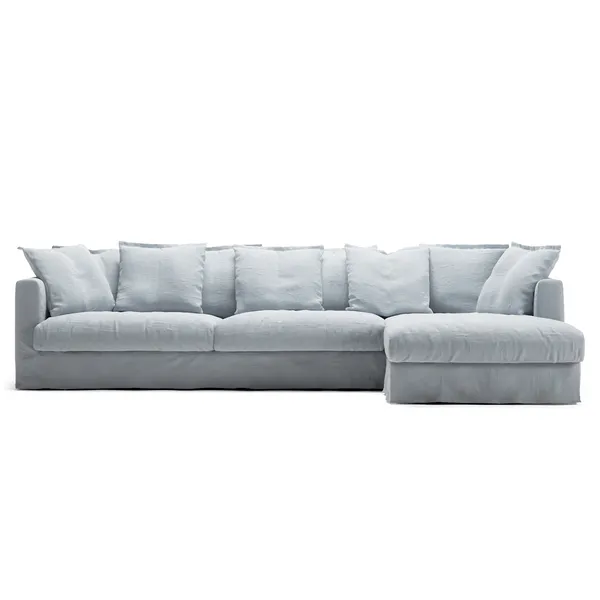Betræk Til Le Grand Air 3-personers Sofa Hør Divan Højre Nordic Sky