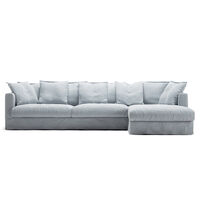 Betræk Til Le Grand Air 3-personers Sofa Hør Divan Højre Nordic Sky