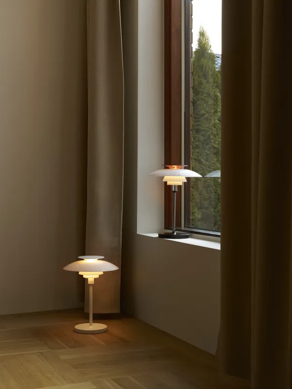 PH 80 Bordlampe Bærbar Opalhvid