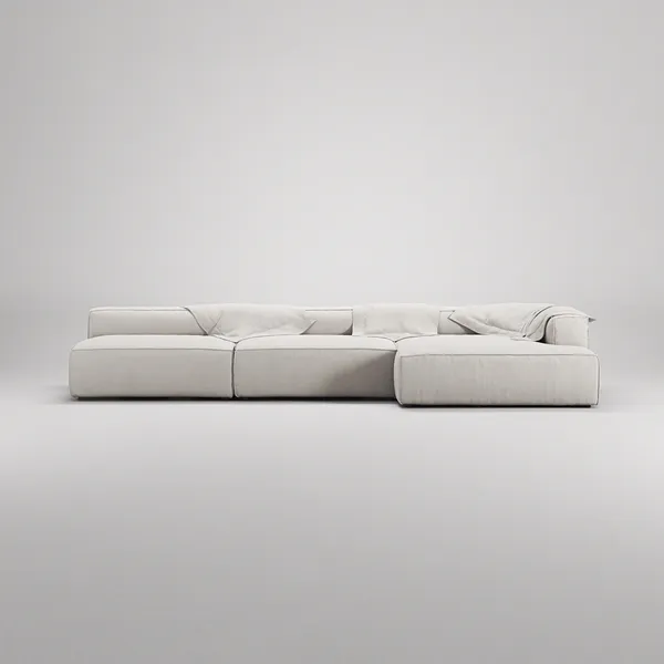 Grand 5-Sitssoffa schäslong Höger Minetyg Moon White