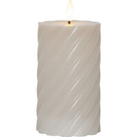 Flamme Swirl LED Bloklys 15 cm Beige