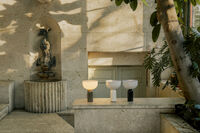 Kizu Bordlampe Bærbar White Marble