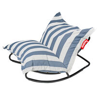 Rock'N Roll Gyngestol med Sækkestol Stripe Ocean Blue