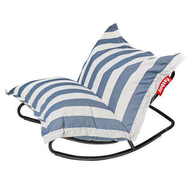 Rock'N Roll Gyngestol med Sittesekk Stripe Ocean Blue