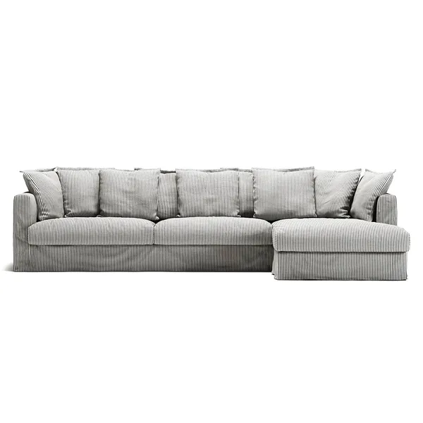 Stopning Til Le Grand Air 3-seter Sofa Lin Divan Høyre Ash Stripe