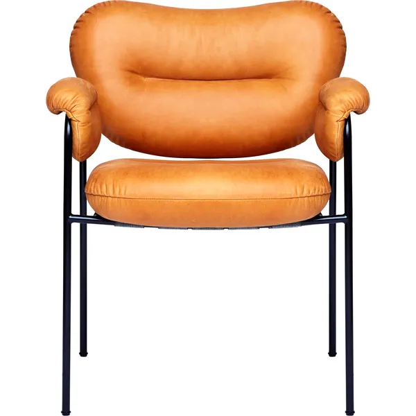 Bollo Stol Sorte Ben / Læder Vintage Cognac