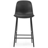 Form Barstol Hög Rygg 65 cm Stål Svart