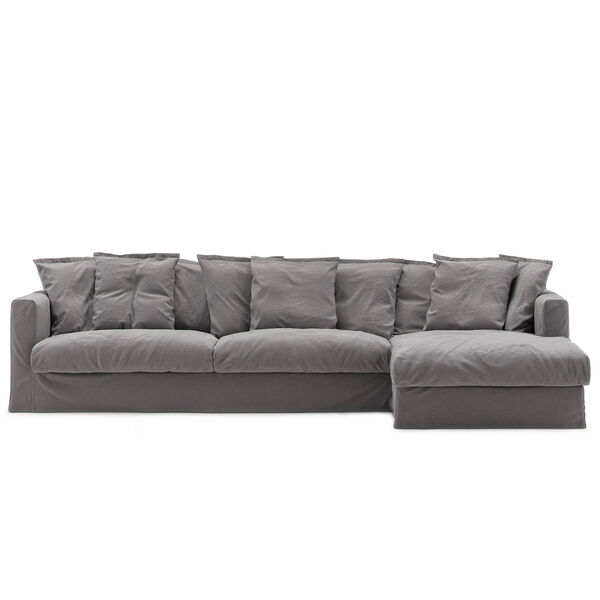 Verhoilu Le Grand Air Kolmipaikkaiselle Sohvalle Puuvilla Divan Oikea Harmaa