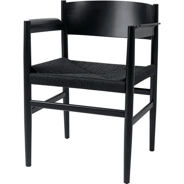 Nestor Armstol Sortbejdset Birk / Papirsnor