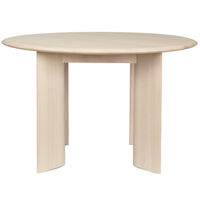 Bevel Bord Ø117 cm White Oiled Beech
