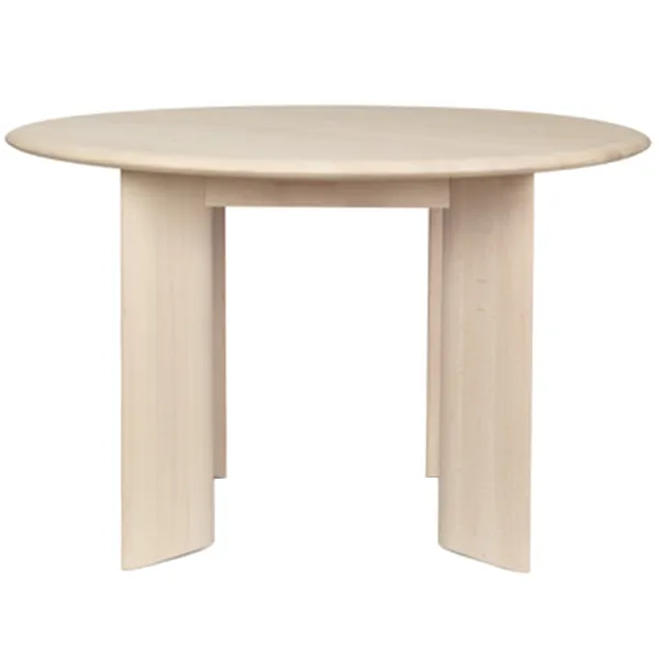 Bevel Bord Ø117 cm White Oiled Beech