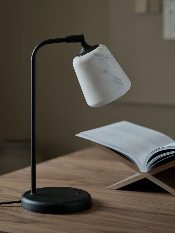 Material Table Lamp Black Marble