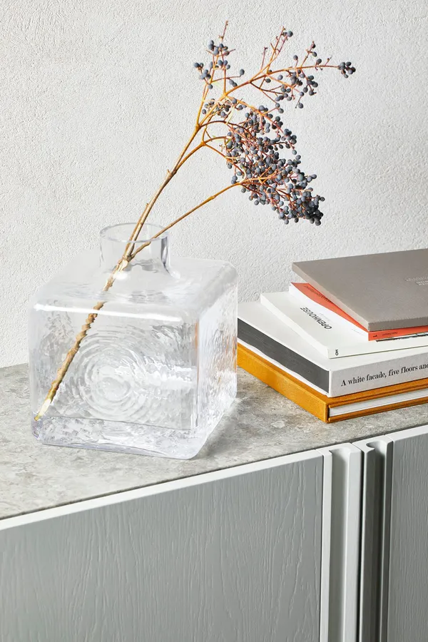 Cube Vase 13 cm Clear