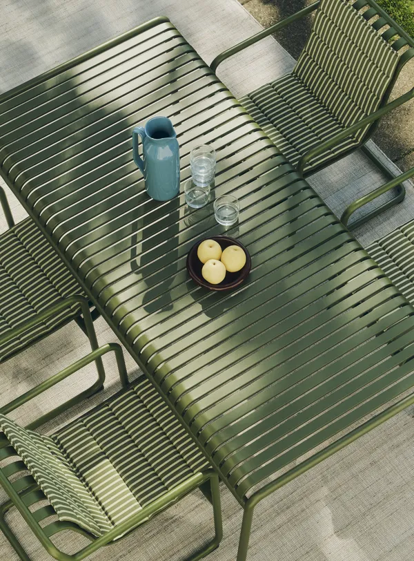 Palissade Cantilever Dining Armchair Olive powder coated steel