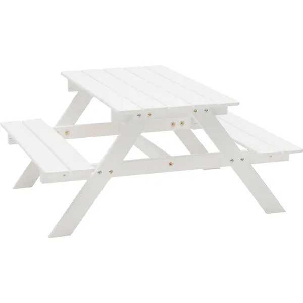 Picnic Mini Piknikbord 48x90 cm Hvit
