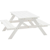 Picnic Mini Piknikbord 48x90 cm Hvit