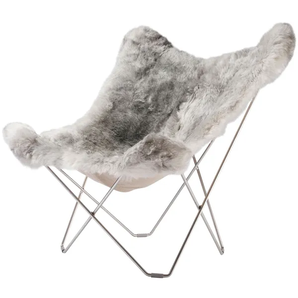 Iceland Mariposa Butterfly Stol Shorn Grey/Chrome
