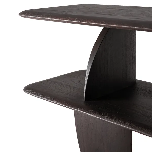 Geometric Boghylde Sortbejdset Teak