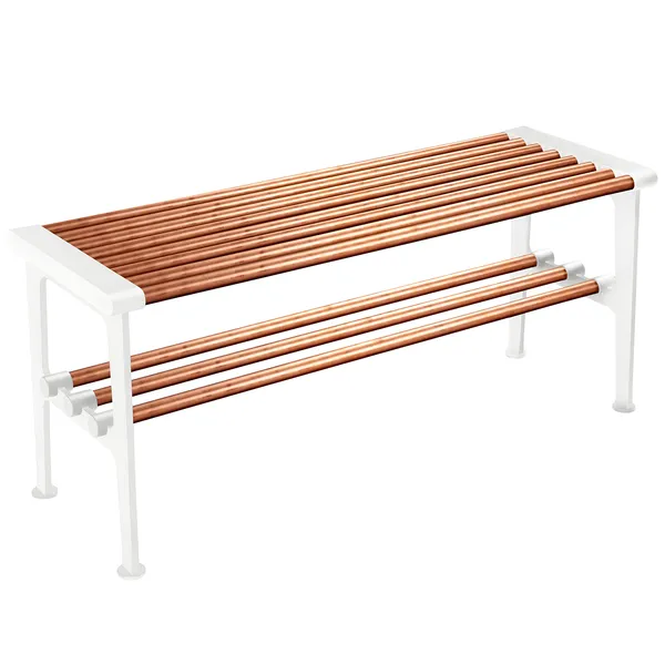 Nostalgi Bänk 100 cm Koppar / Vit