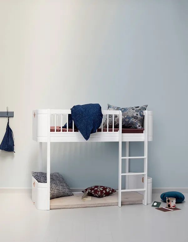 Wood Mini+ Låg Loft Säng Vit