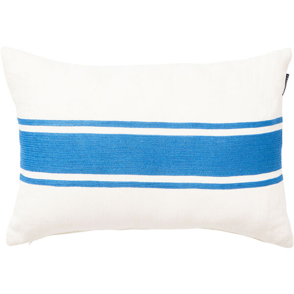 Embroidery Center Striped Linen/Cotton Tyyny 40x60 cm Sininen/Luonnonvalkoinen