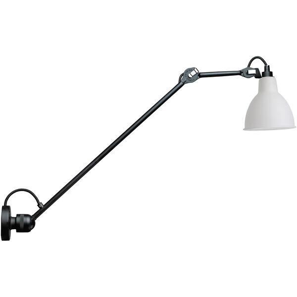 Lampe Gras N°304 Vegglampe L60 Svart / Frostet Glass