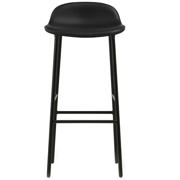 Form Barstol 75 cm Sort Læder / Sort Stål